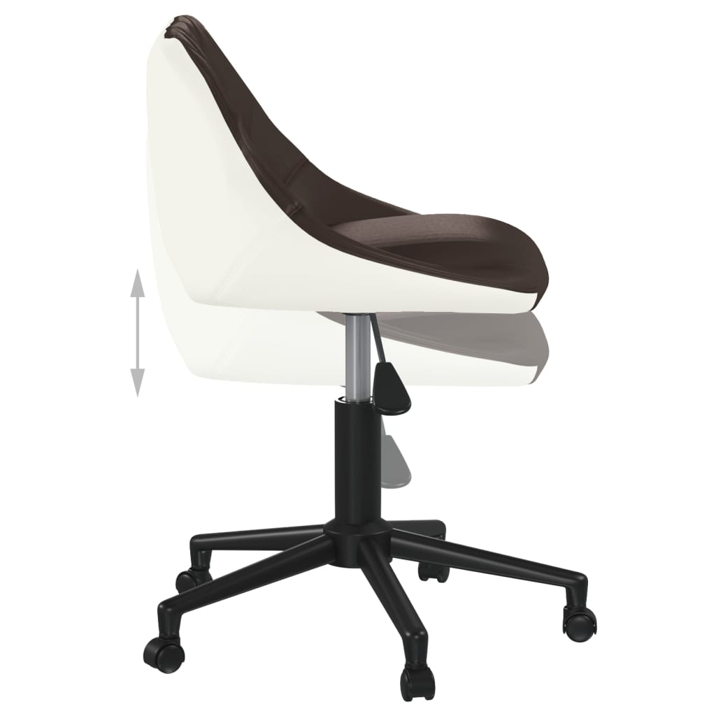 vidaXL Chaise de bureau pivotante Marron et blanc Similicuir
