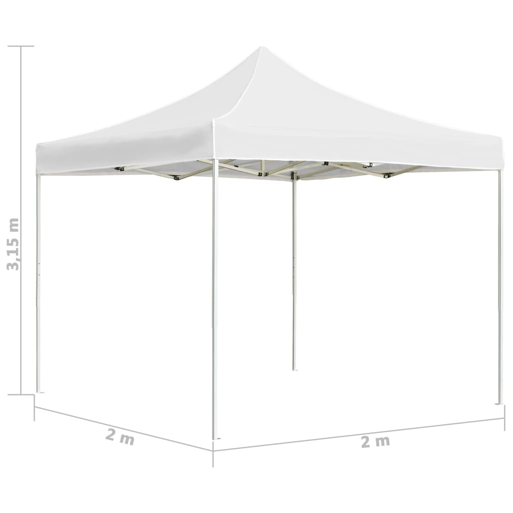vidaXL Tente de réception pliable Aluminium 2 x 2 m Blanc