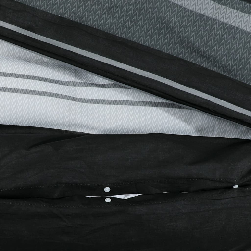 vidaXL Ensemble de housse de couette noir et blanc 260x220 cm Coton