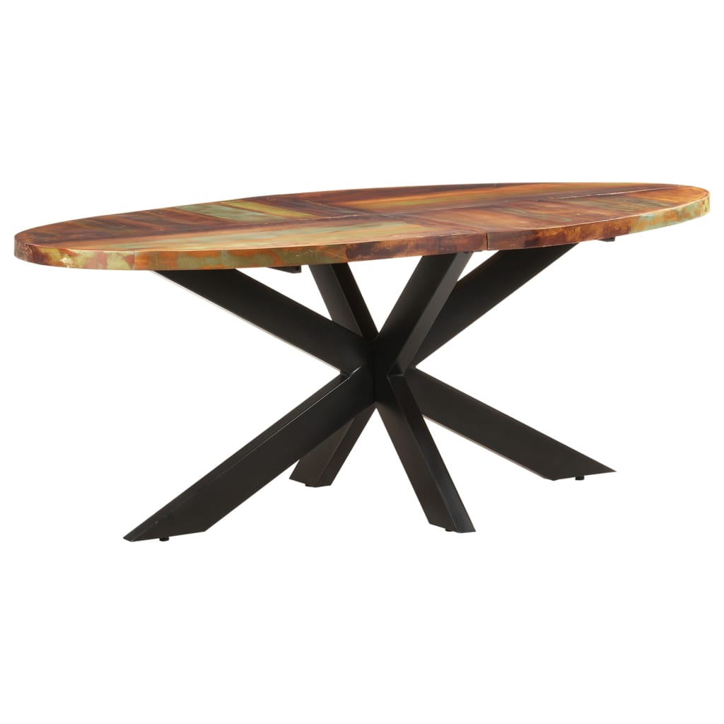vidaXL Table à dîner ovale 200x100x75 cm Bois de récupération solide