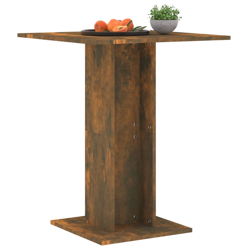 vidaXL Table de bistro Chêne fumé 60x60x75 cm Bois d'ingénierie