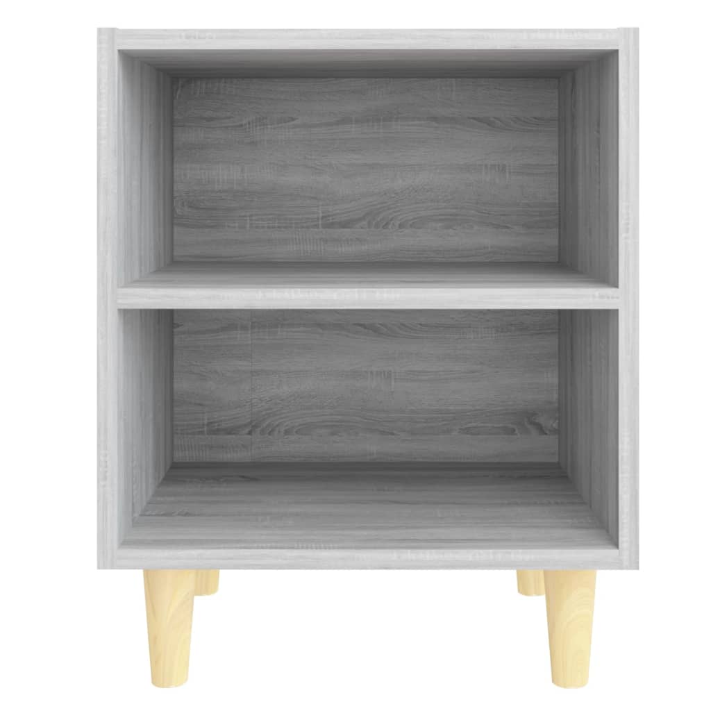 vidaXL Tables de chevet pieds en bois 2 pcs Sonoma gris 40x30x50 cm