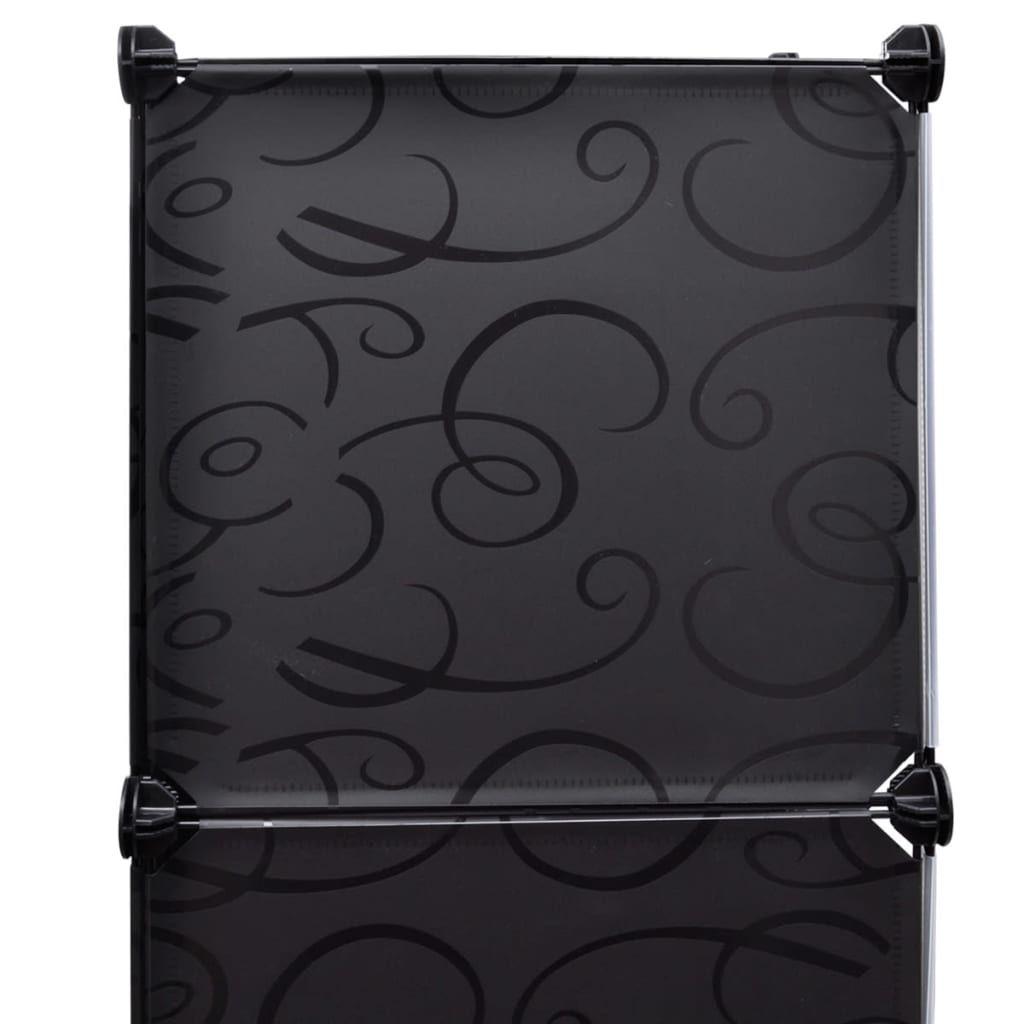vidaXL Armoire modulaire 9 compartiments Noir et blanc 37 x 115x150 cm