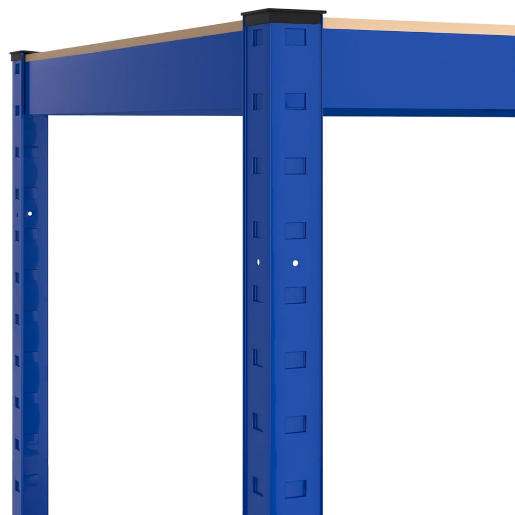 vidaXL Étagère d'angle à 4 niveaux Bleu Acier et bois d'ingénierie