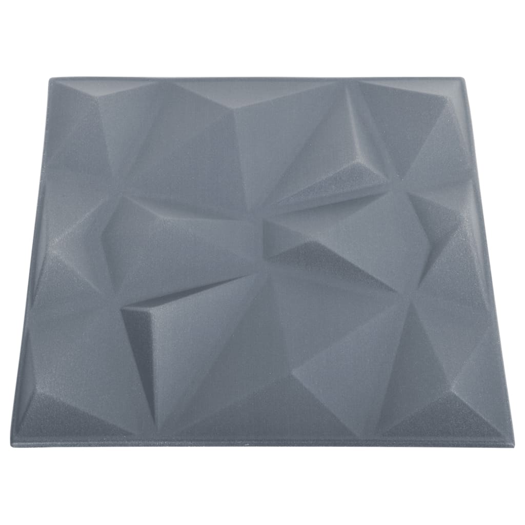 vidaXL Panneaux muraux 3D 12 pcs 50x50 cm gris diamant 3 m²