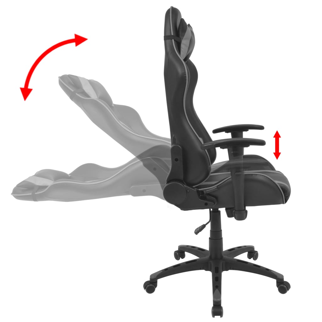 vidaXL Chaise de bureau inclinable Cuir artificiel Gris