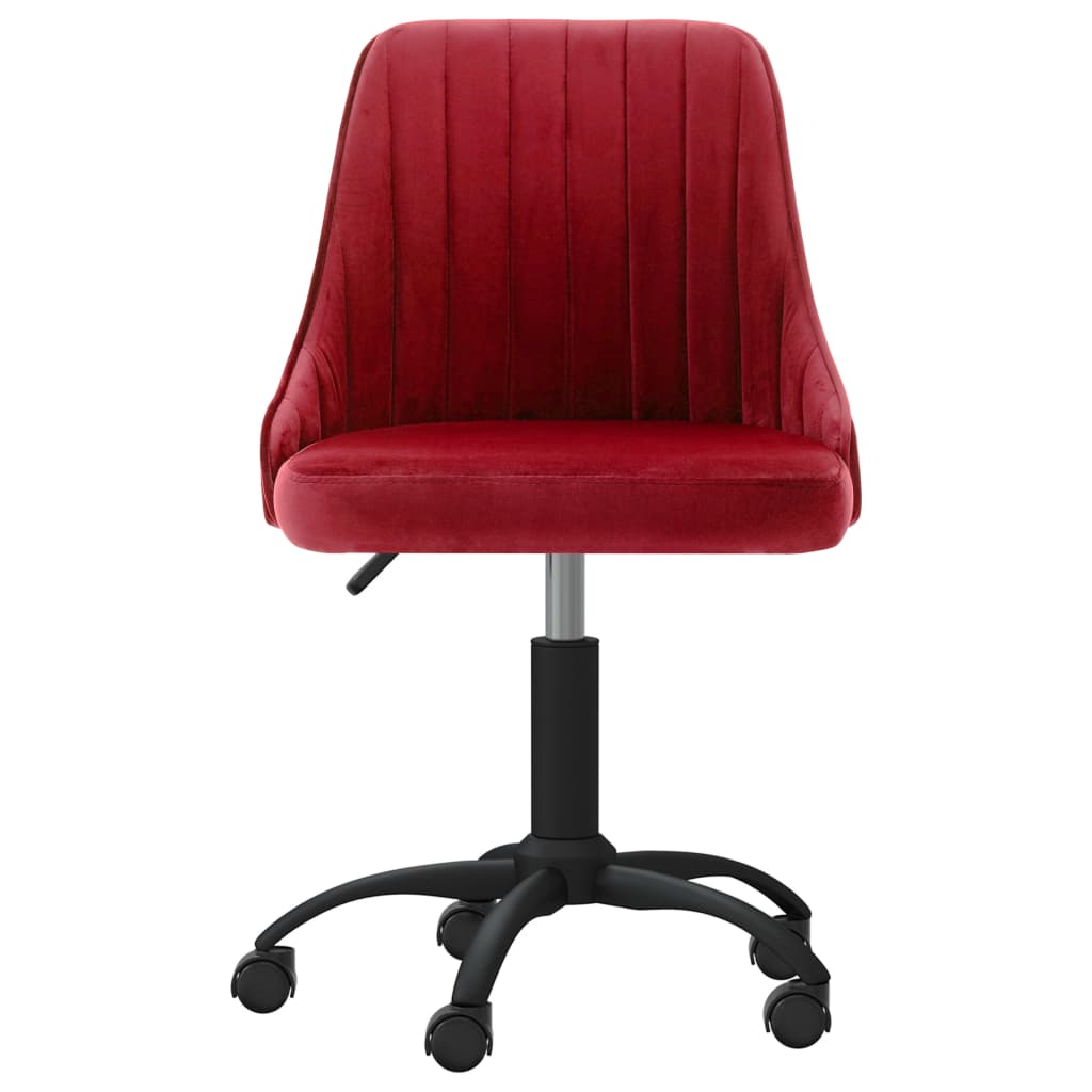 vidaXL Chaise pivotante de bureau Rouge bordeaux Velours