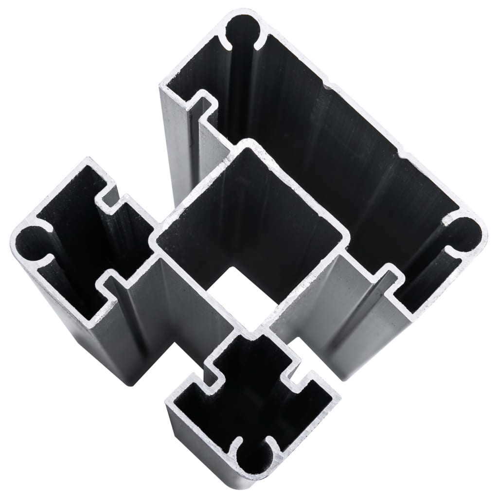 vidaXL Ensemble de panneau de clôture WPC 619x(105-186) cm Noir
