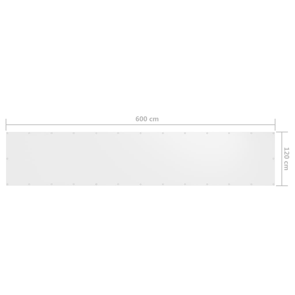 vidaXL Écran de balcon Blanc 120x600 cm Tissu Oxford