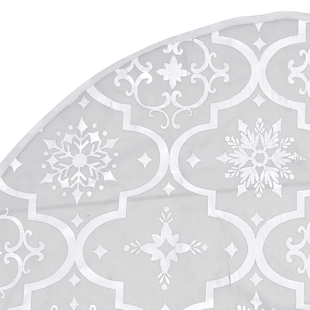 vidaXL Jupe de sapin de Noël de luxe avec chaussette Blanc 122cm Tissu