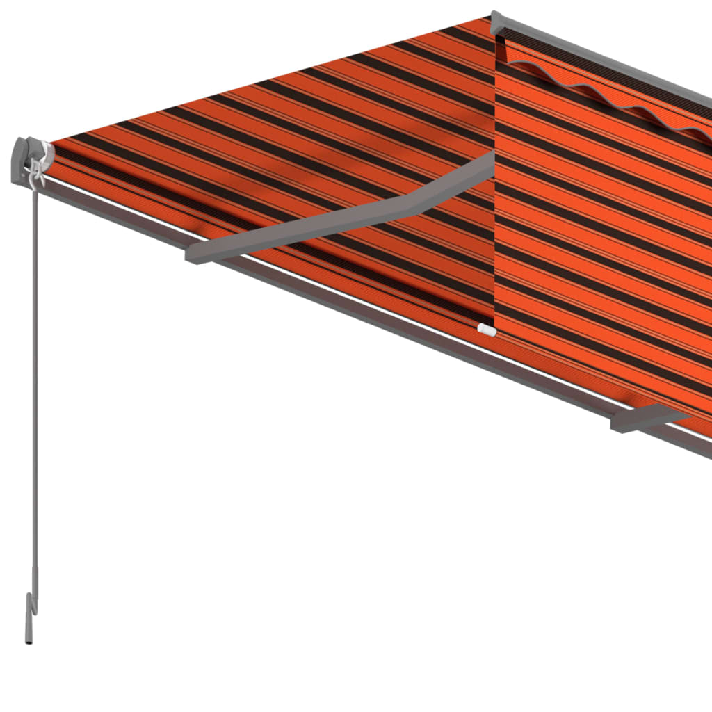 vidaXL Auvent manuel rétractable avec store 6x3 m Orange et marron