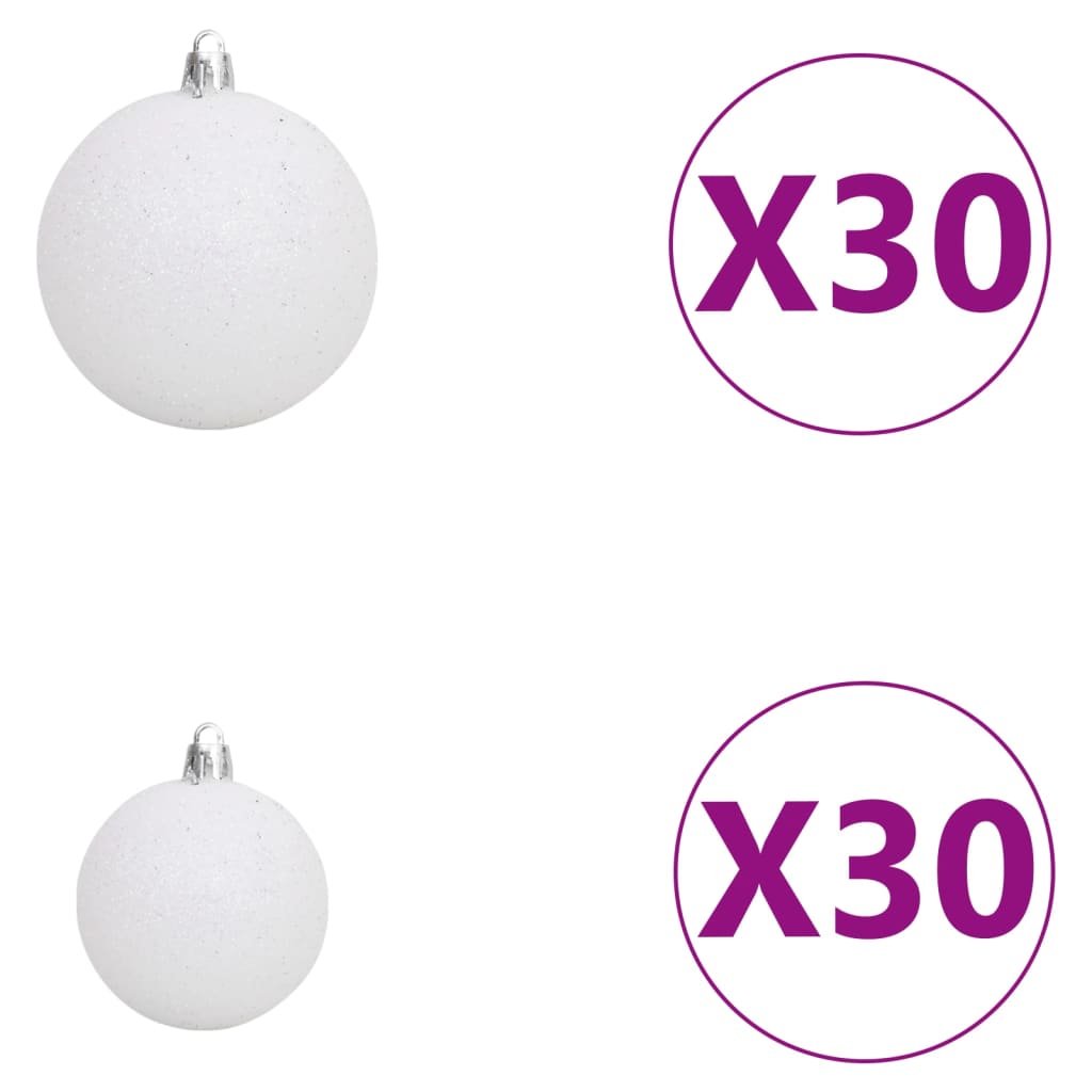 vidaXL Arbre de Noël artificiel pré-éclairé et boules 500 cm blanc