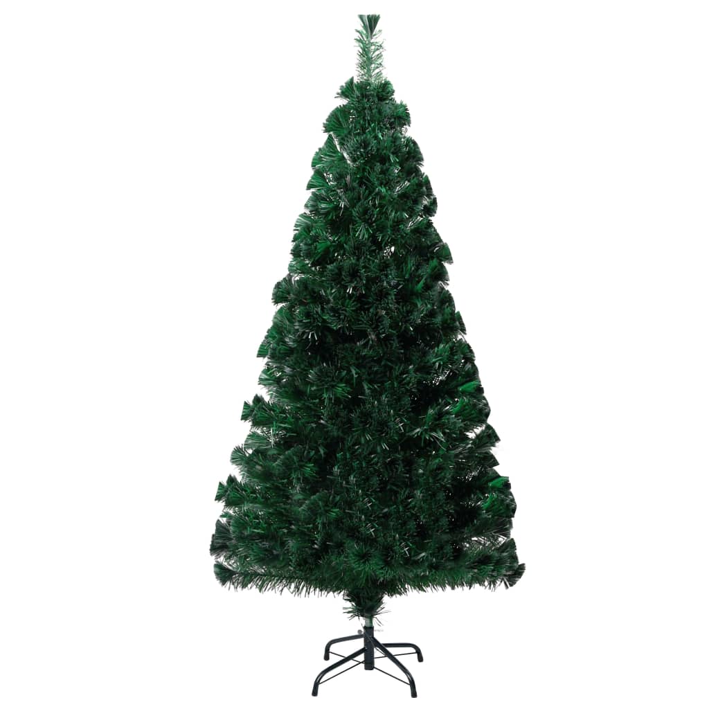 vidaXL Sapin de Noël artificiel avec support vert 150 cm fibre optique
