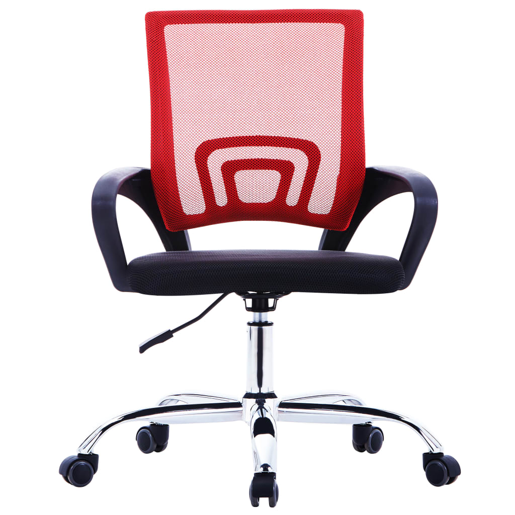 vidaXL Chaise de bureau avec dossier en maille Rouge Tissu