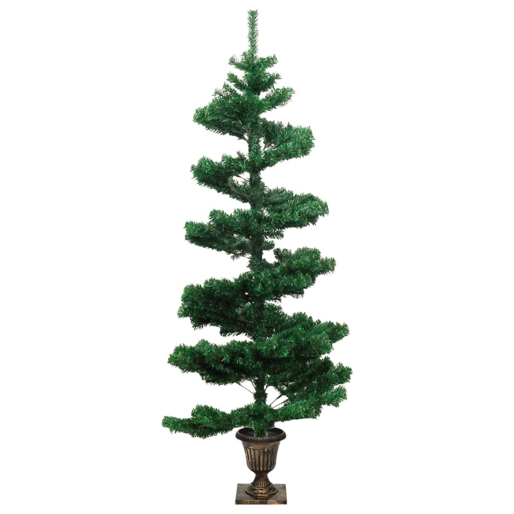 vidaXL Arbre de Noël hélicoïdal avec pot et LED Vert 120 cm PVC