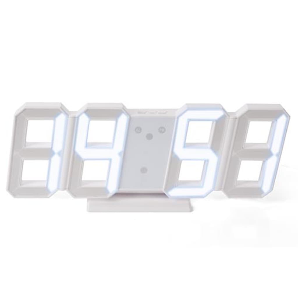 Perel Horloge à LED 3D Blanc