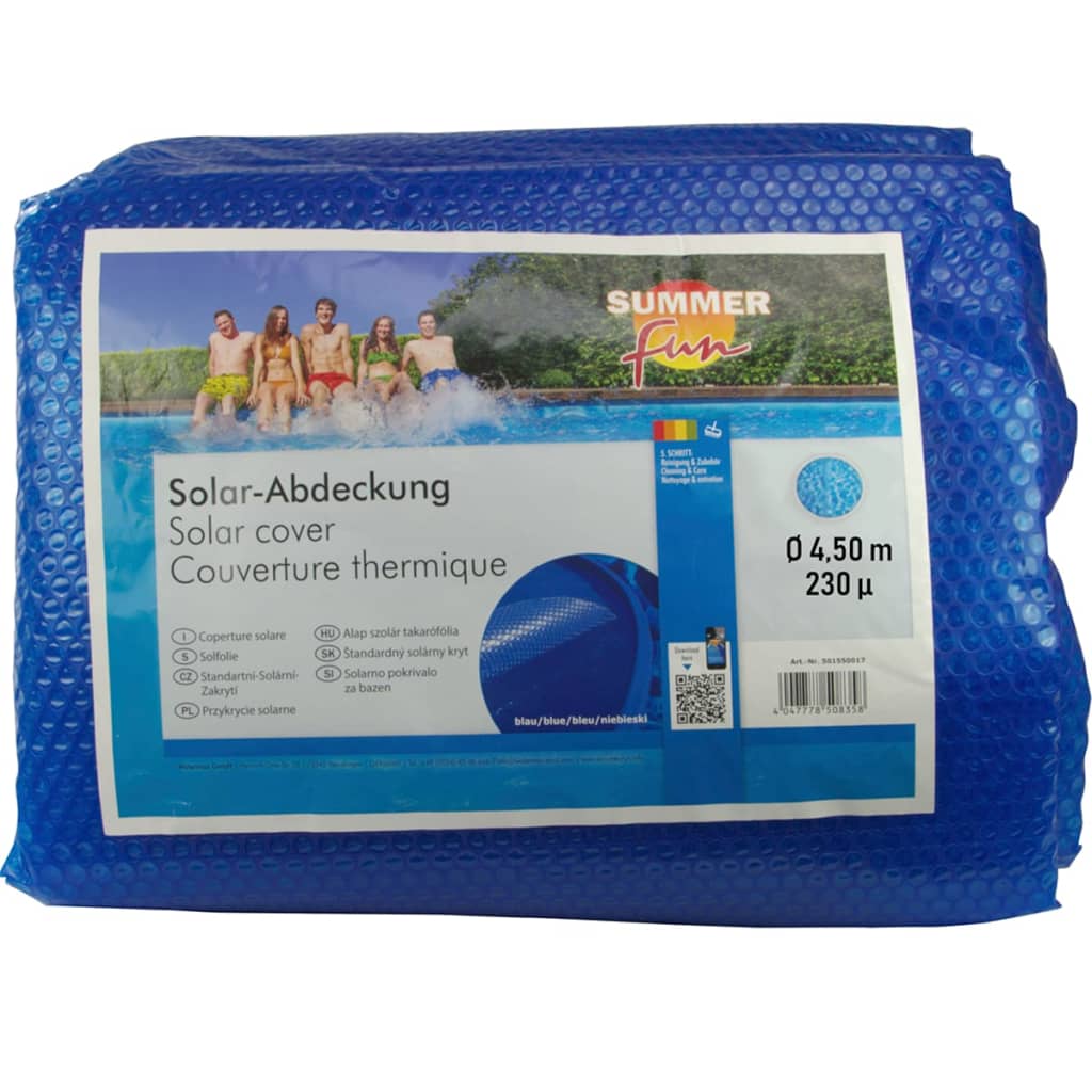 Summer Fun Couverture solaire de piscine d'été Rond 450 cm PE Bleu