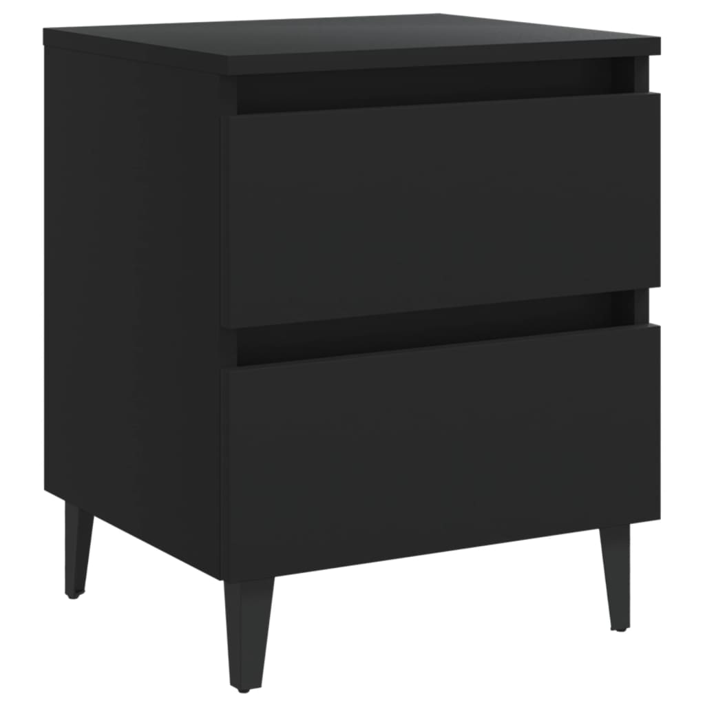 vidaXL Table de chevet noir 40x35x50 cm bois d'ingénierie