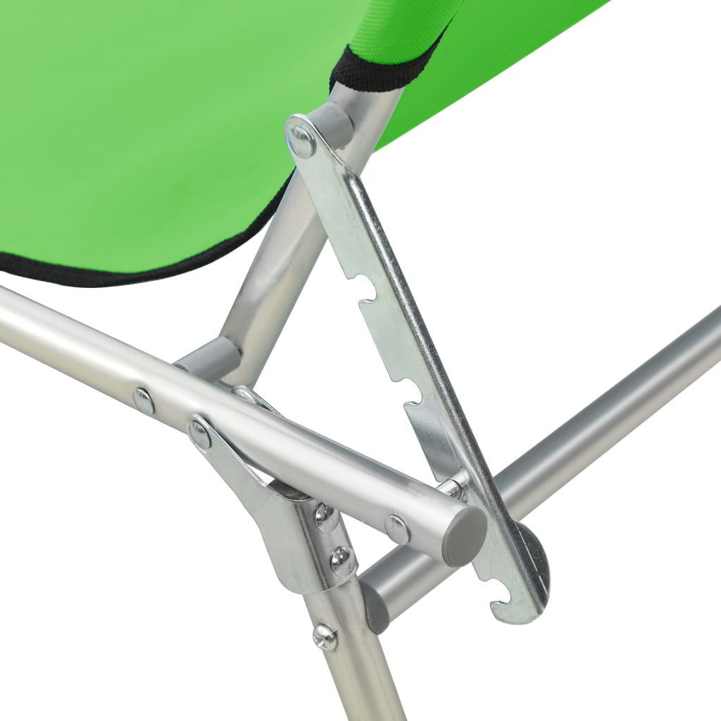 vidaXL Chaise longue pliable avec auvent Vert Aluminium