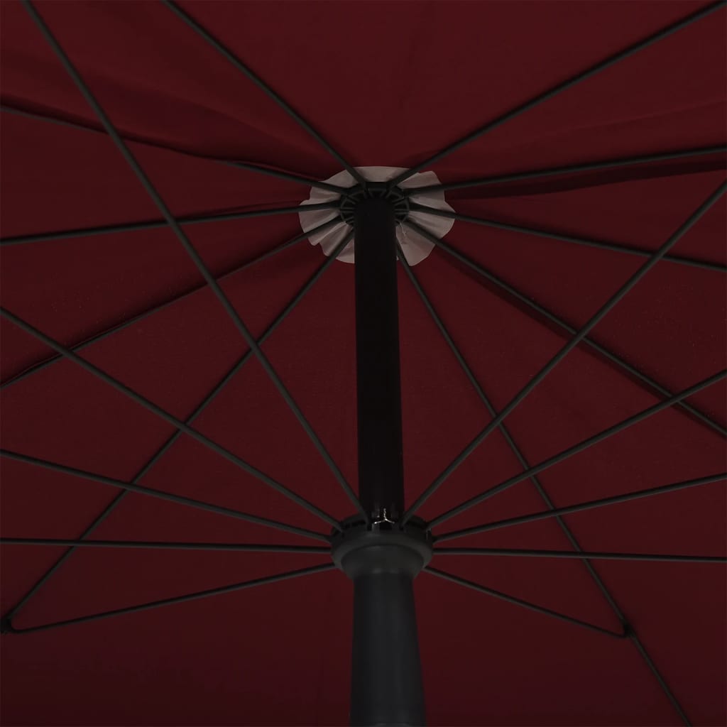 vidaXL Parasol de jardin avec mât 200x130 cm Rouge bordeaux