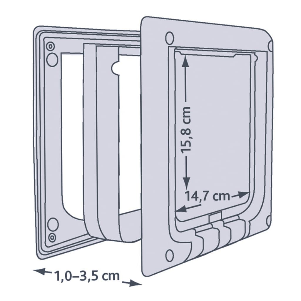 TRIXIE Chatière électromagnétique 4 positions 21,1 x 24,4 cm Blanc
