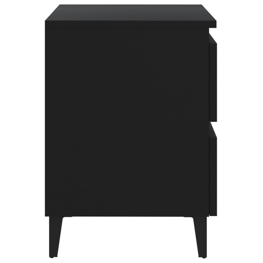 vidaXL Table de chevet noir 40x35x50 cm bois d'ingénierie