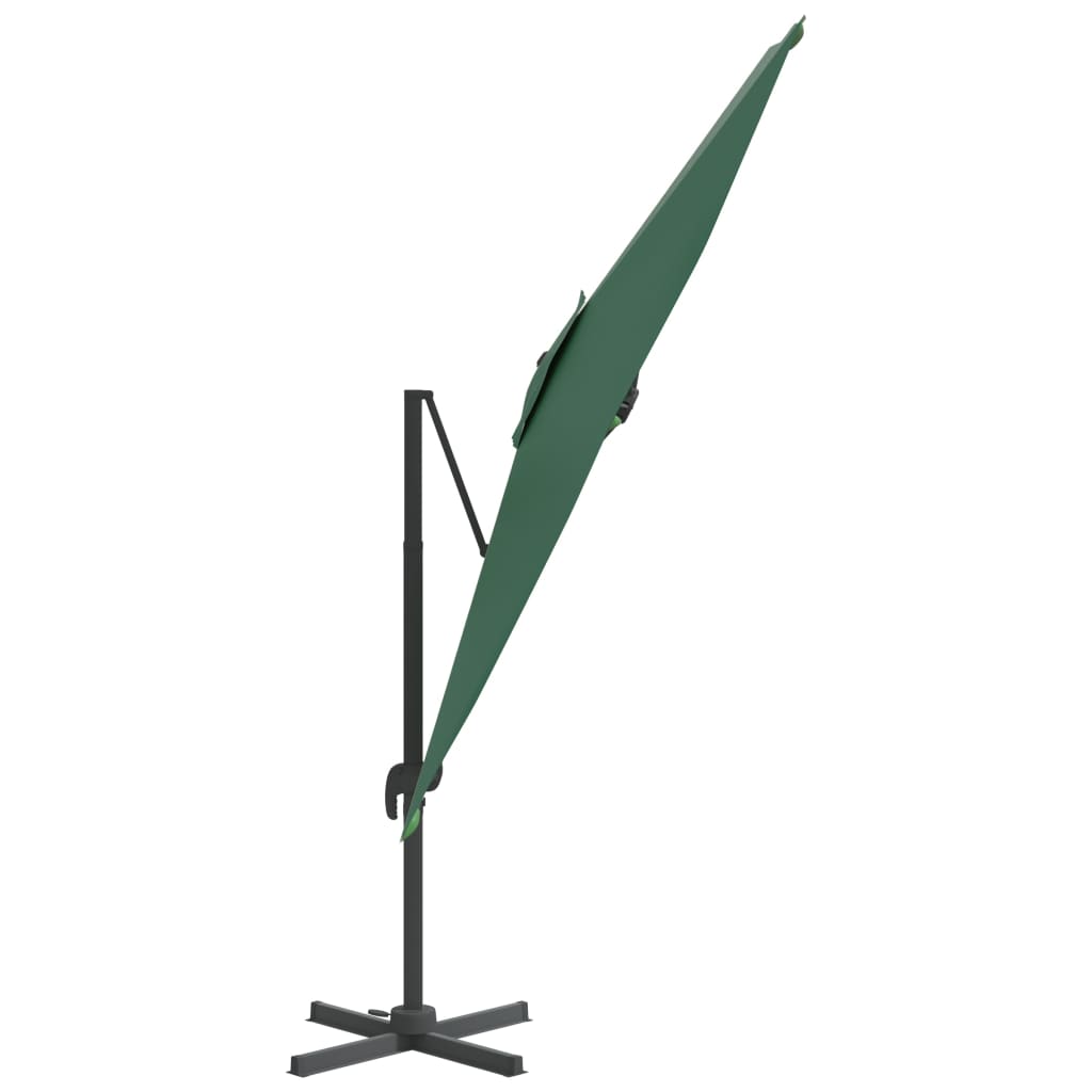 vidaXL Parasol déporté avec mât en aluminium Vert 400x300 cm