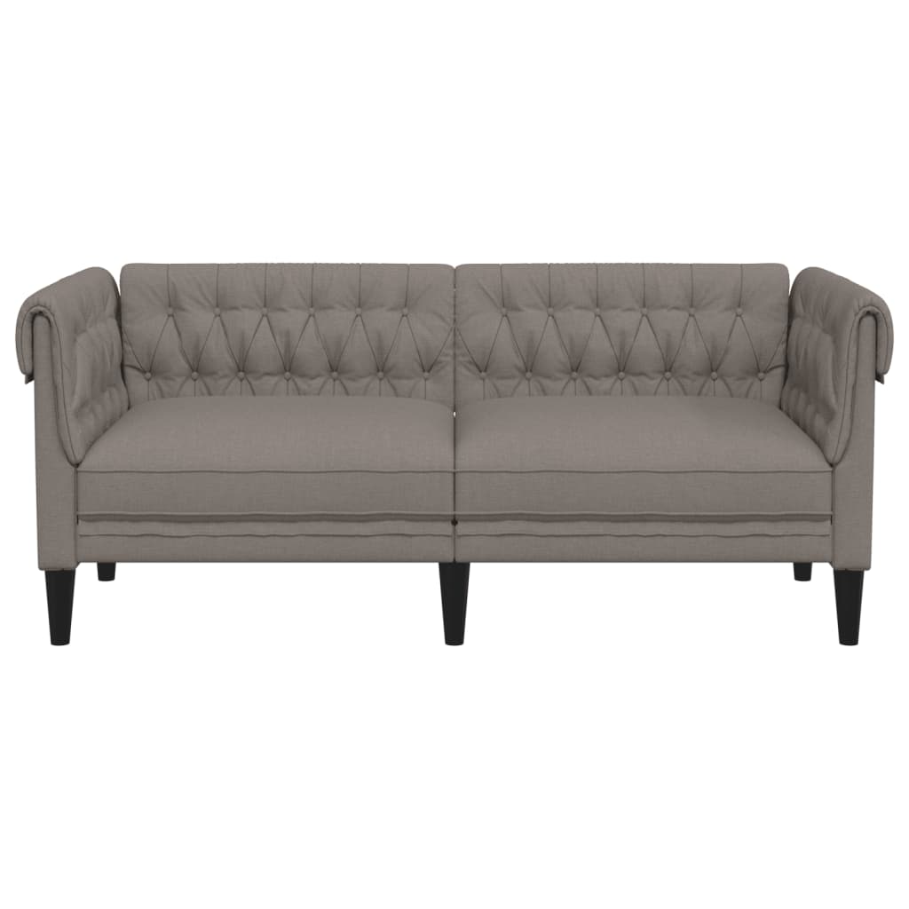 vidaXL Canapé Chesterfield 2 places taupe tissu