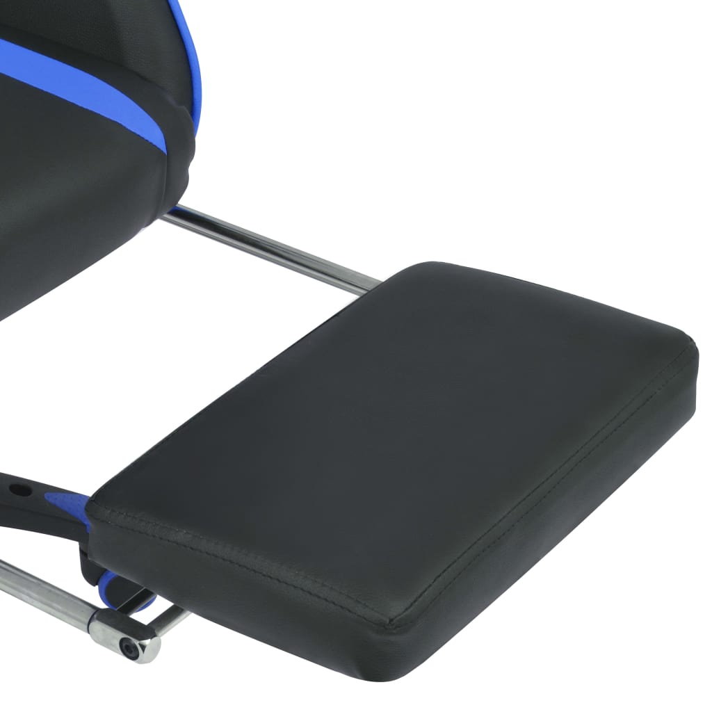 vidaXL Chaise de bureau inclinable avec repose-pied Bleu