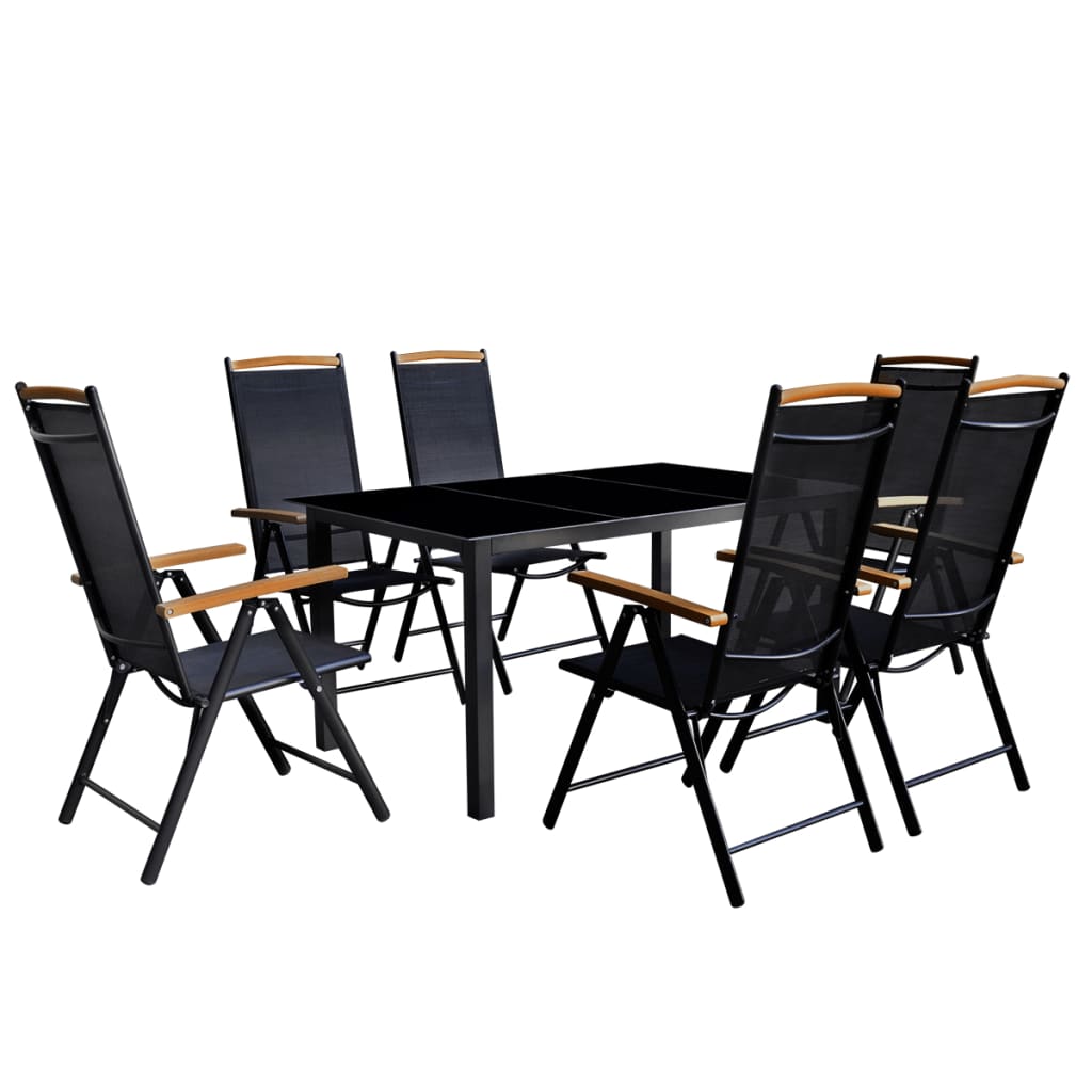 Ensemble 1 table et 6 chaises de jardin en aluminium