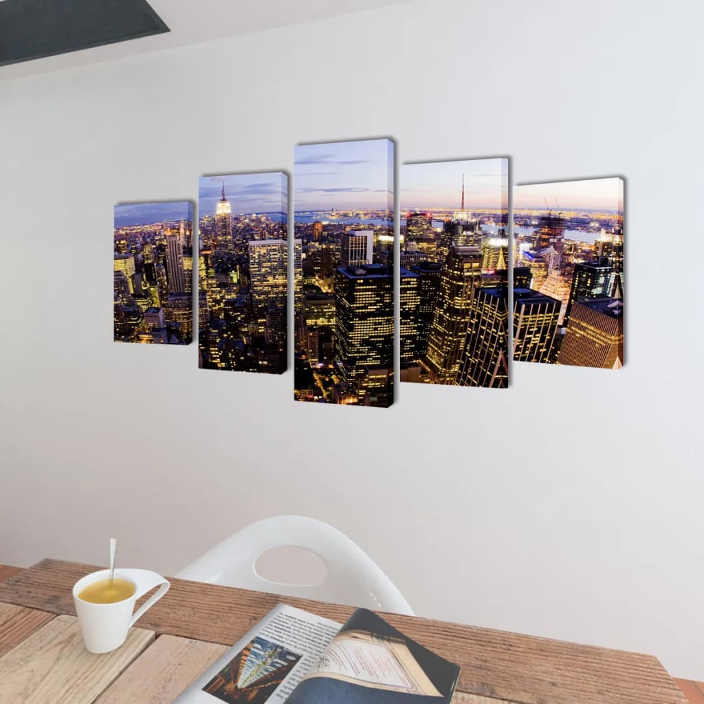 Set de toiles murales imprimées Horizon de New York vu du ciel