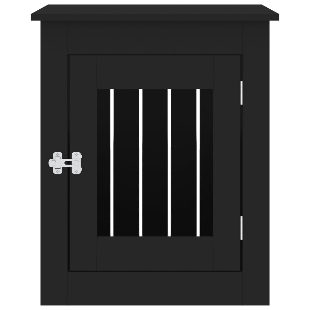 vidaXL Meuble de cage pour chiens noir 55x75x65 cm bois d'ingénierie