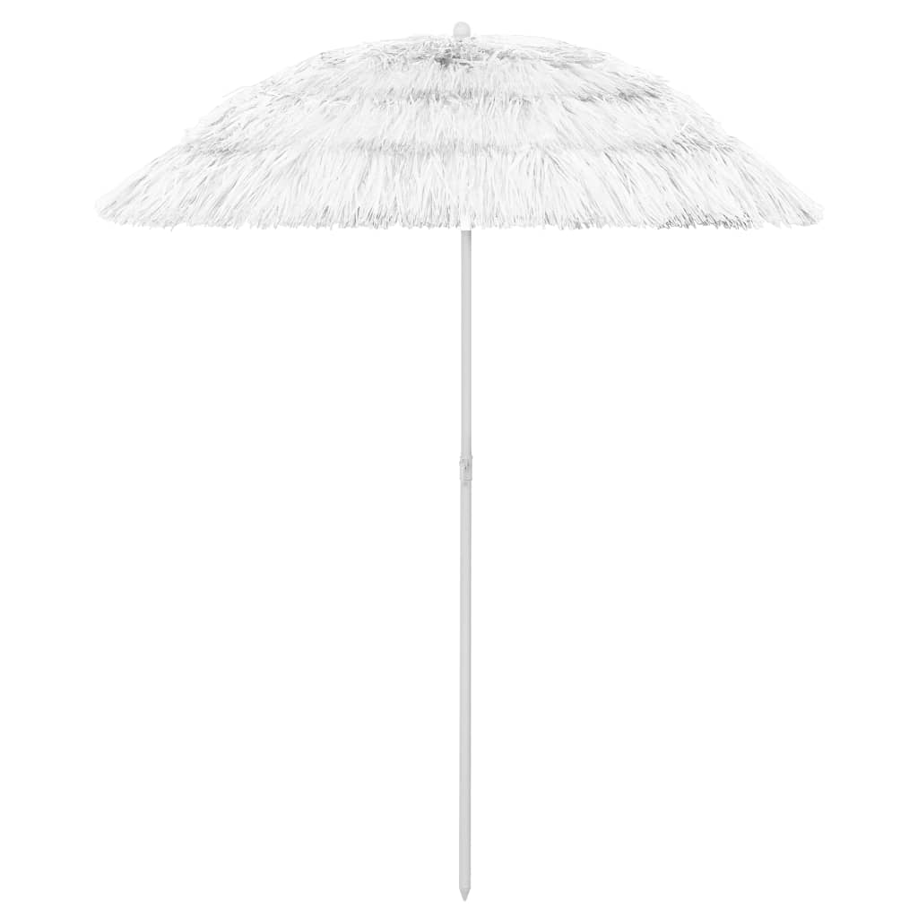 vidaXL Parasol de plage Hawaii Blanc 180 cm