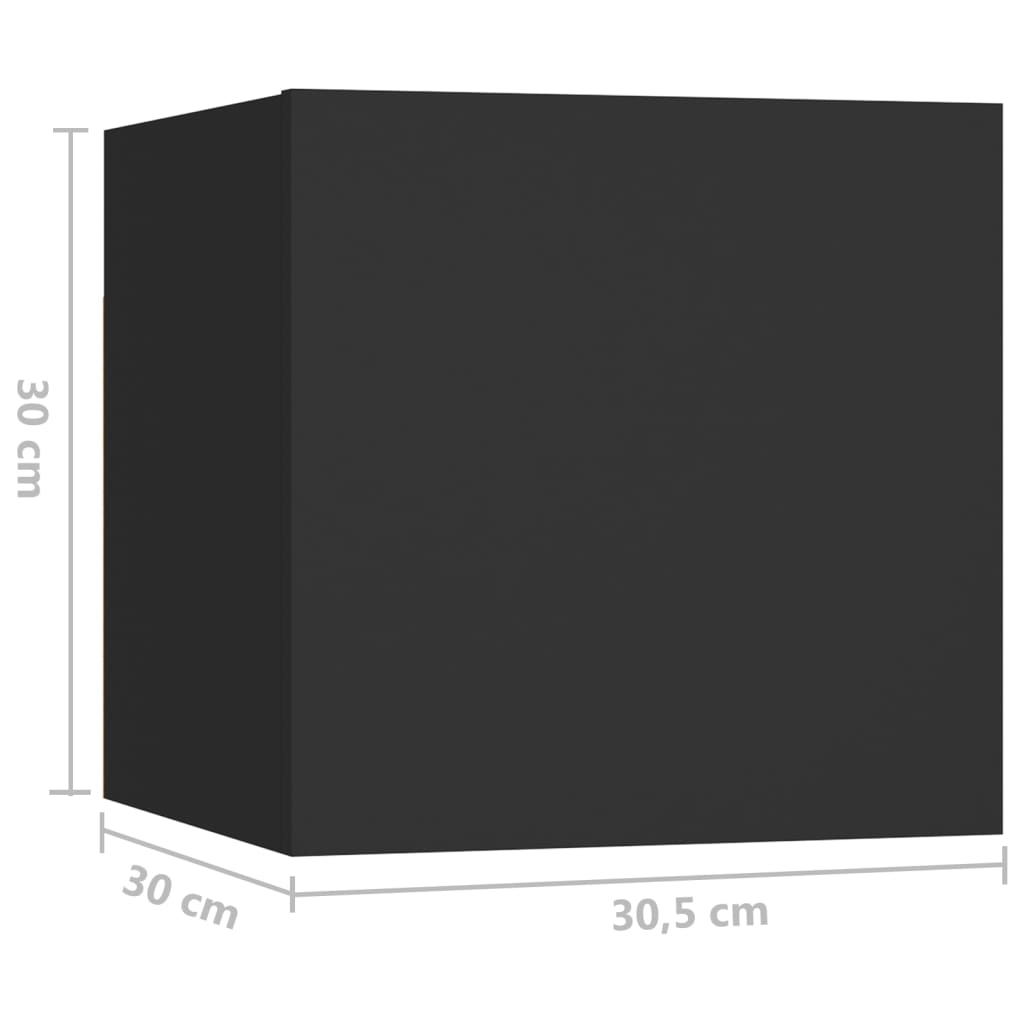 vidaXL Table de chevet Noir 30,5x30x30 cm Aggloméré
