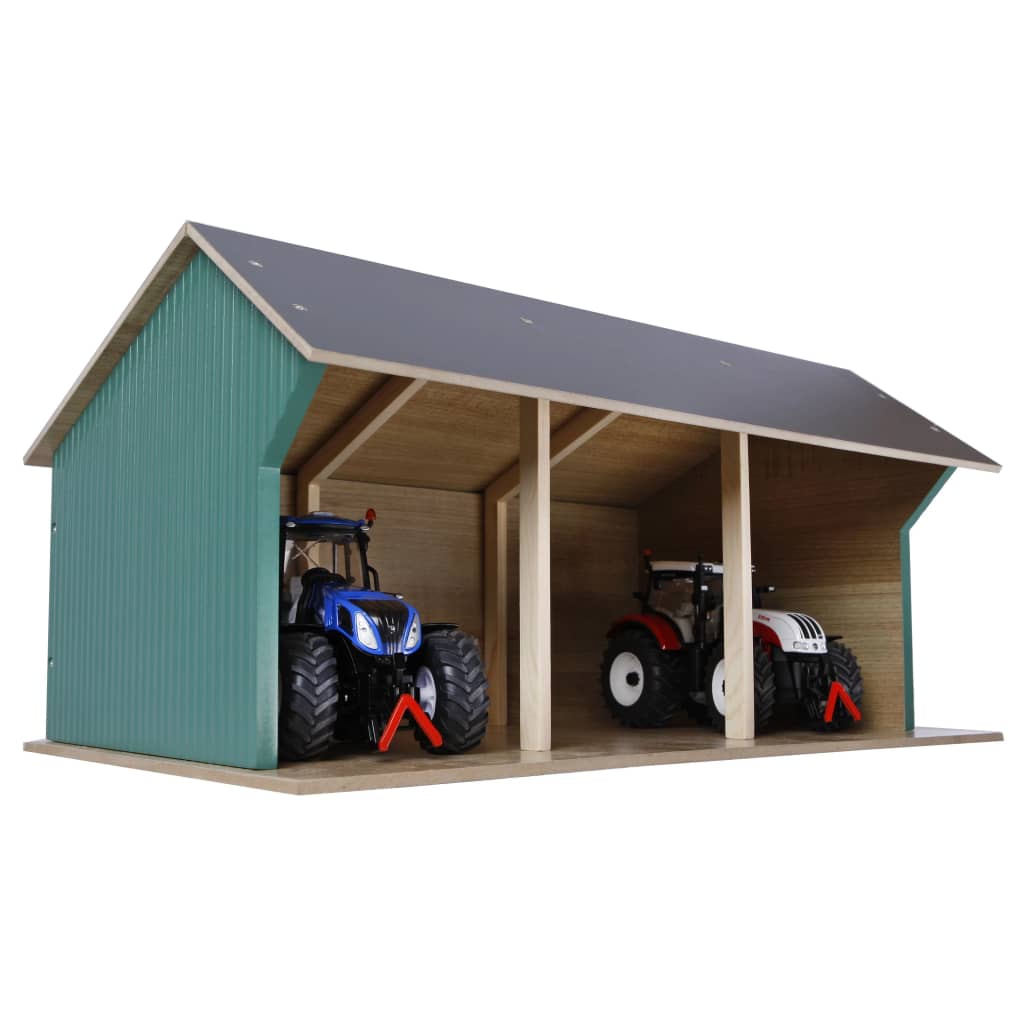 Kids Globe Hangar de ferme pour tracteurs jouet Petit 1:32 Bois 610192