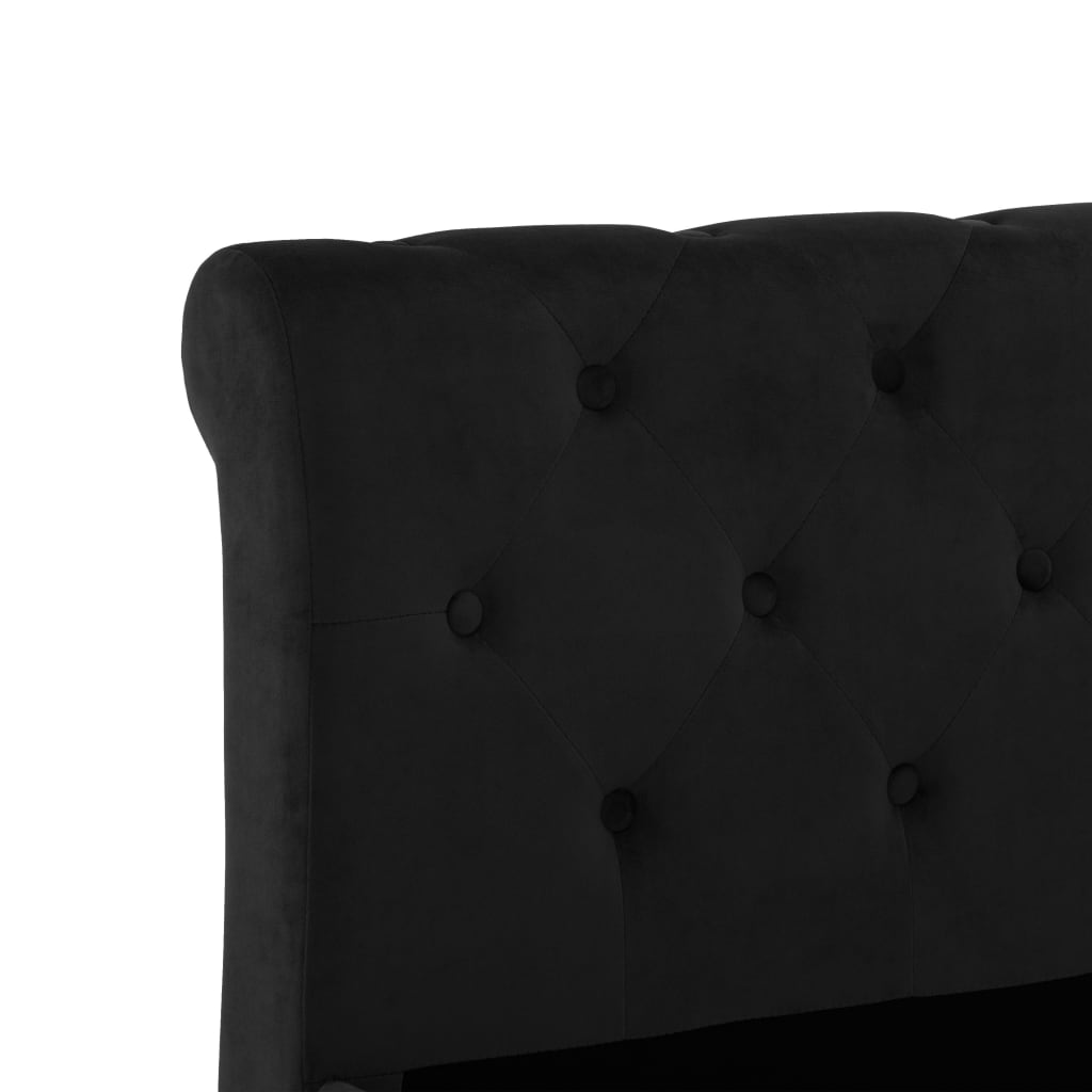 vidaXL Cadre de lit Noir Velours 180 x 200 cm