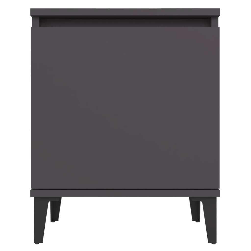vidaXL Tables de chevet avec pieds en métal 2 pcs Gris 40x30x50 cm