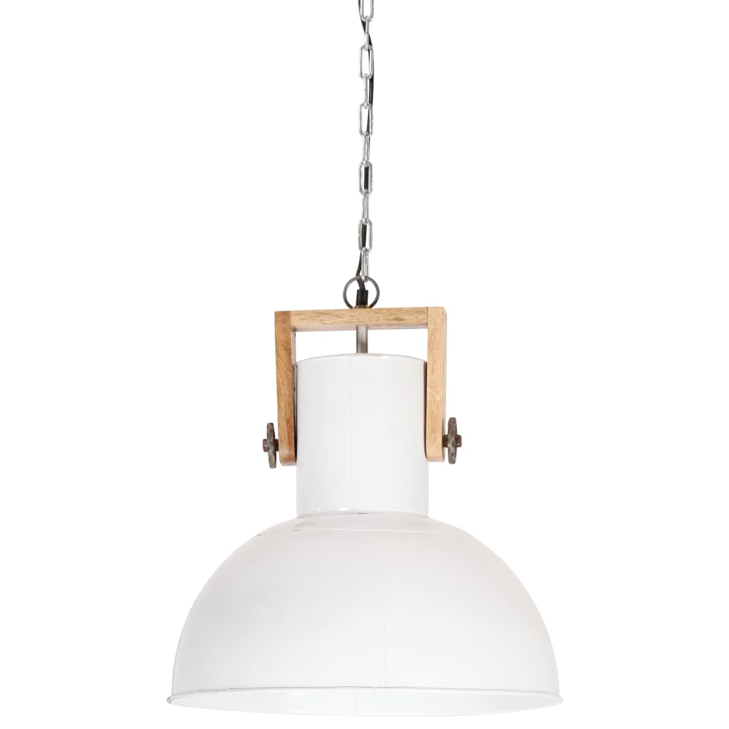 vidaXL Lampe suspendue industrielle 25 W Blanc Rond Manguier 42 cm E27