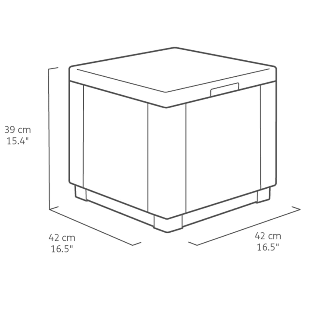 Keter Pouf de rangement Cube Graphite 213816
