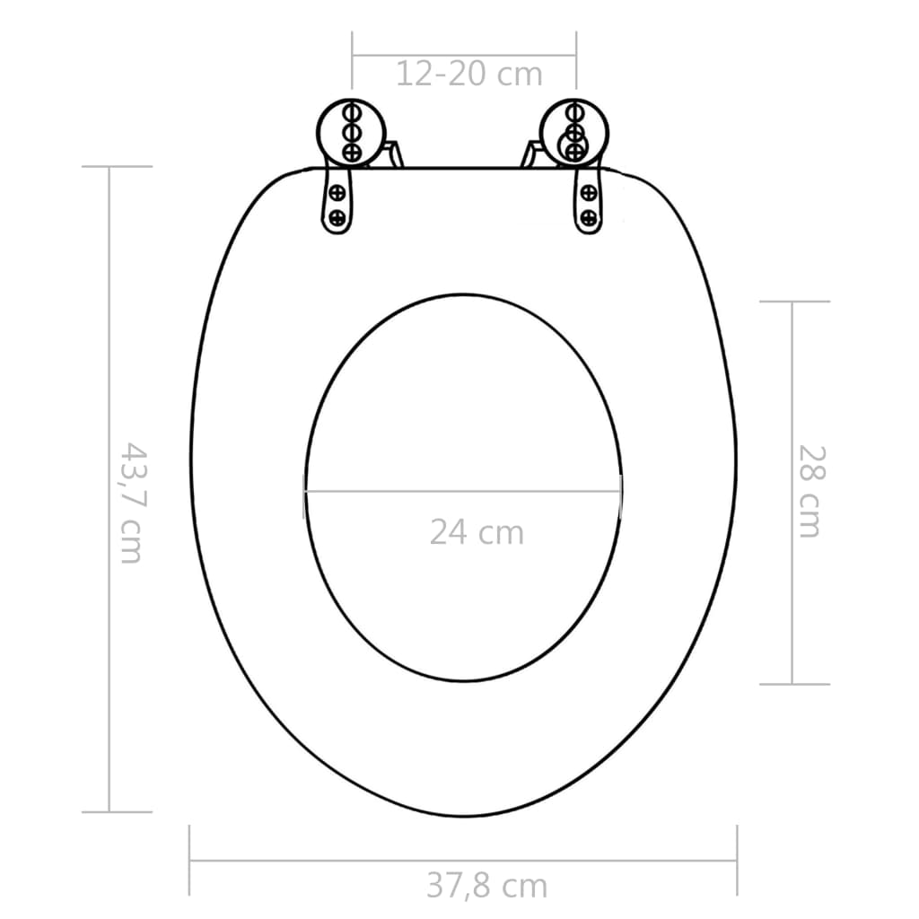 vidaXL Siège de toilette avec couvercle MDF Design de coquille