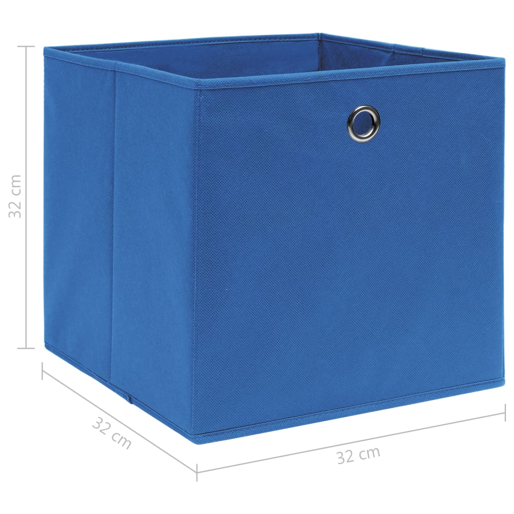vidaXL Boîtes de rangement 10 pcs Bleu 32x32x32 cm Tissu