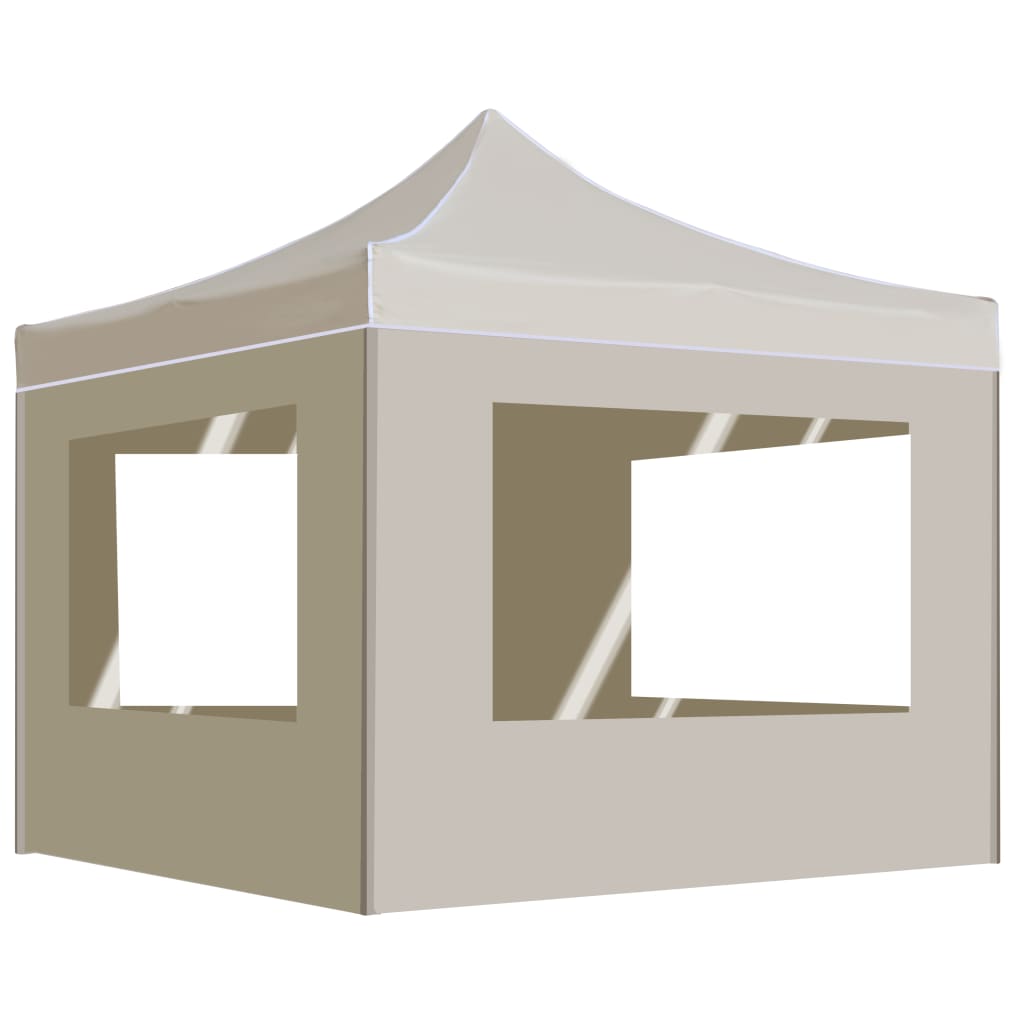 vidaXL Tente de réception pliable avec parois Aluminium 2x2 m Crème