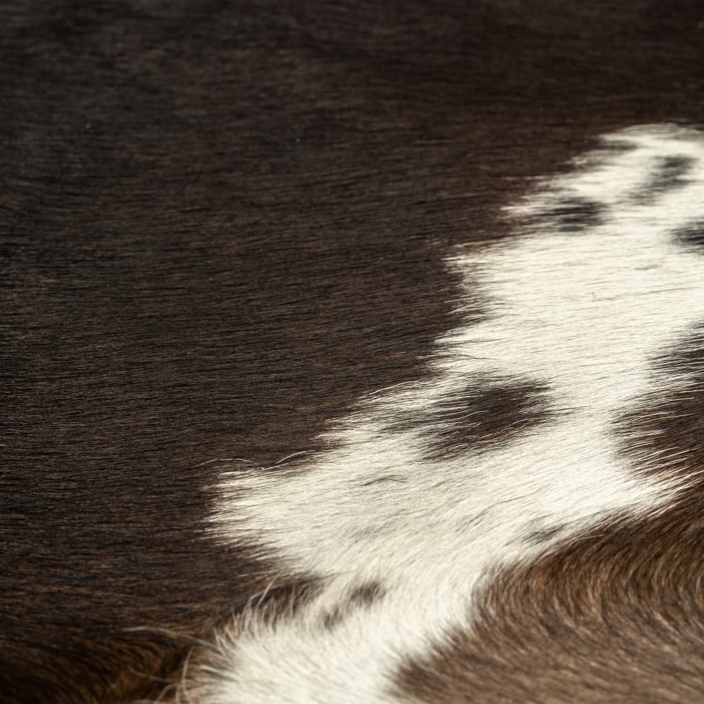 vidaXL Tapis en peau de vache véritable Noir 150 x 170 cm