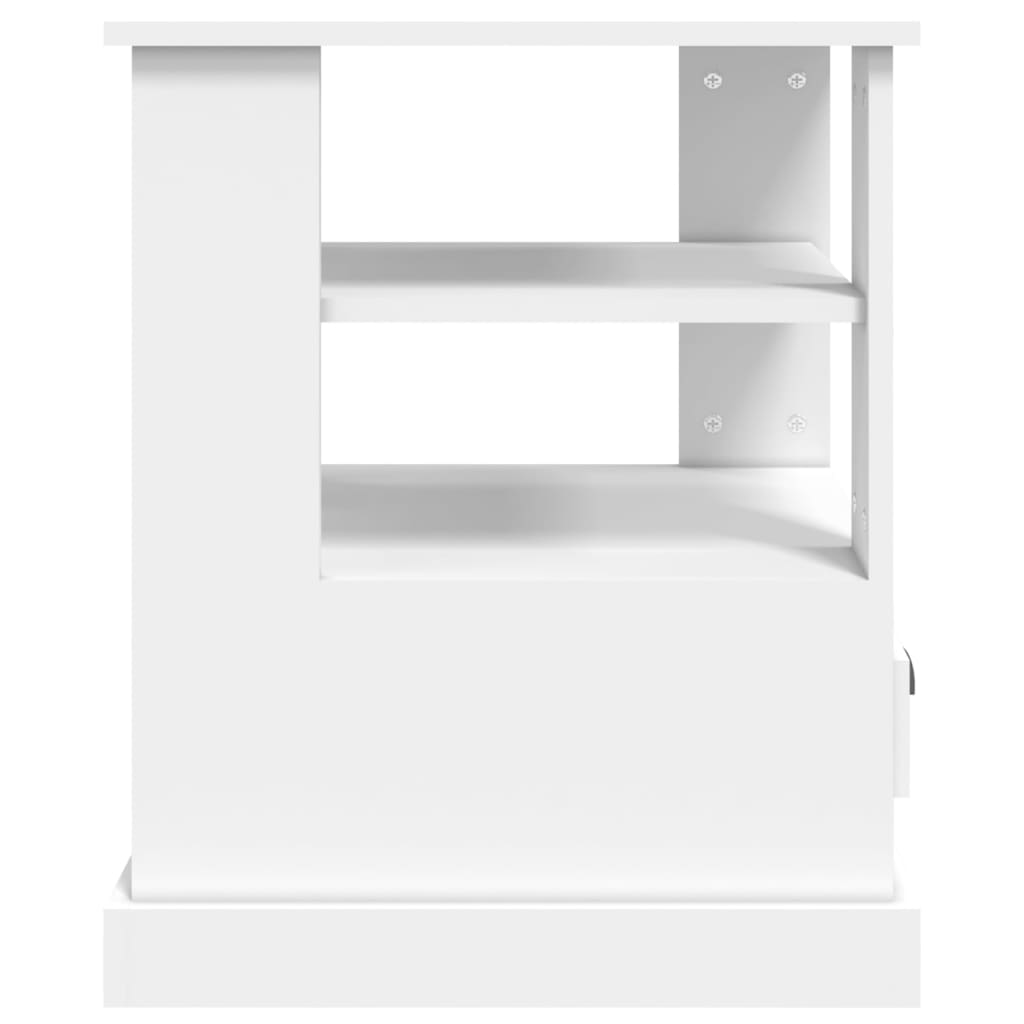 vidaXL Table d'appoint blanc 50x50x60 cm bois d’ingénierie