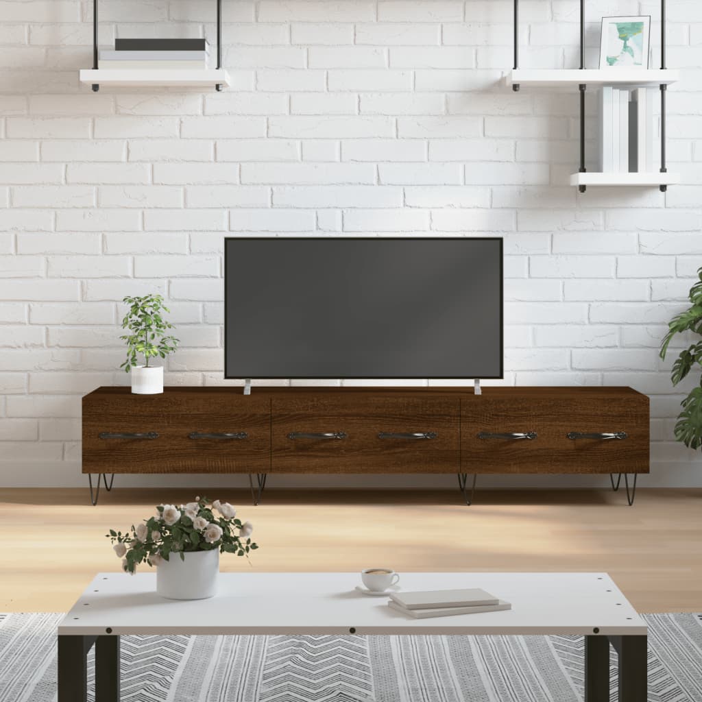 vidaXL Meuble TV chêne marron 150x36x30 cm bois d'ingénierie