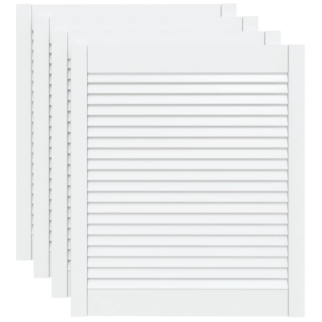 vidaXL Portes d'armoire à persiennes 4 pcs blanc 69x59,4 cm pin massif