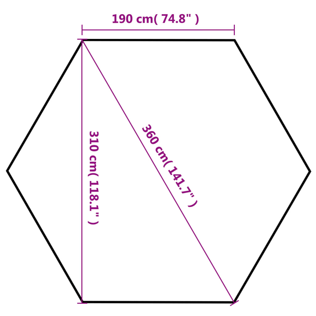 vidaXL Chapiteau hexagonal avec 6 parois latérales Gris 3,6x3,1 m