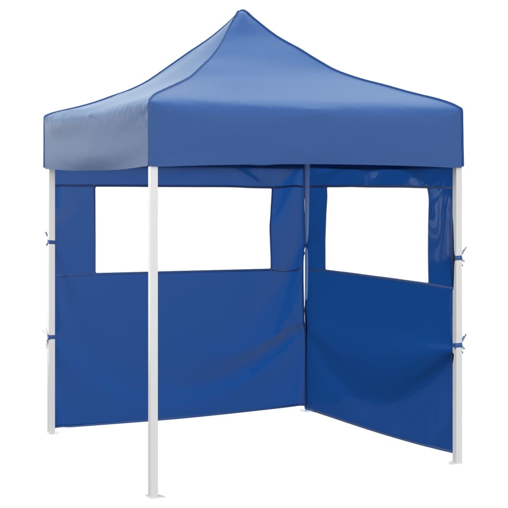vidaXL Tente de réception pliable avec 2 parois 2x2 m Acier Bleu