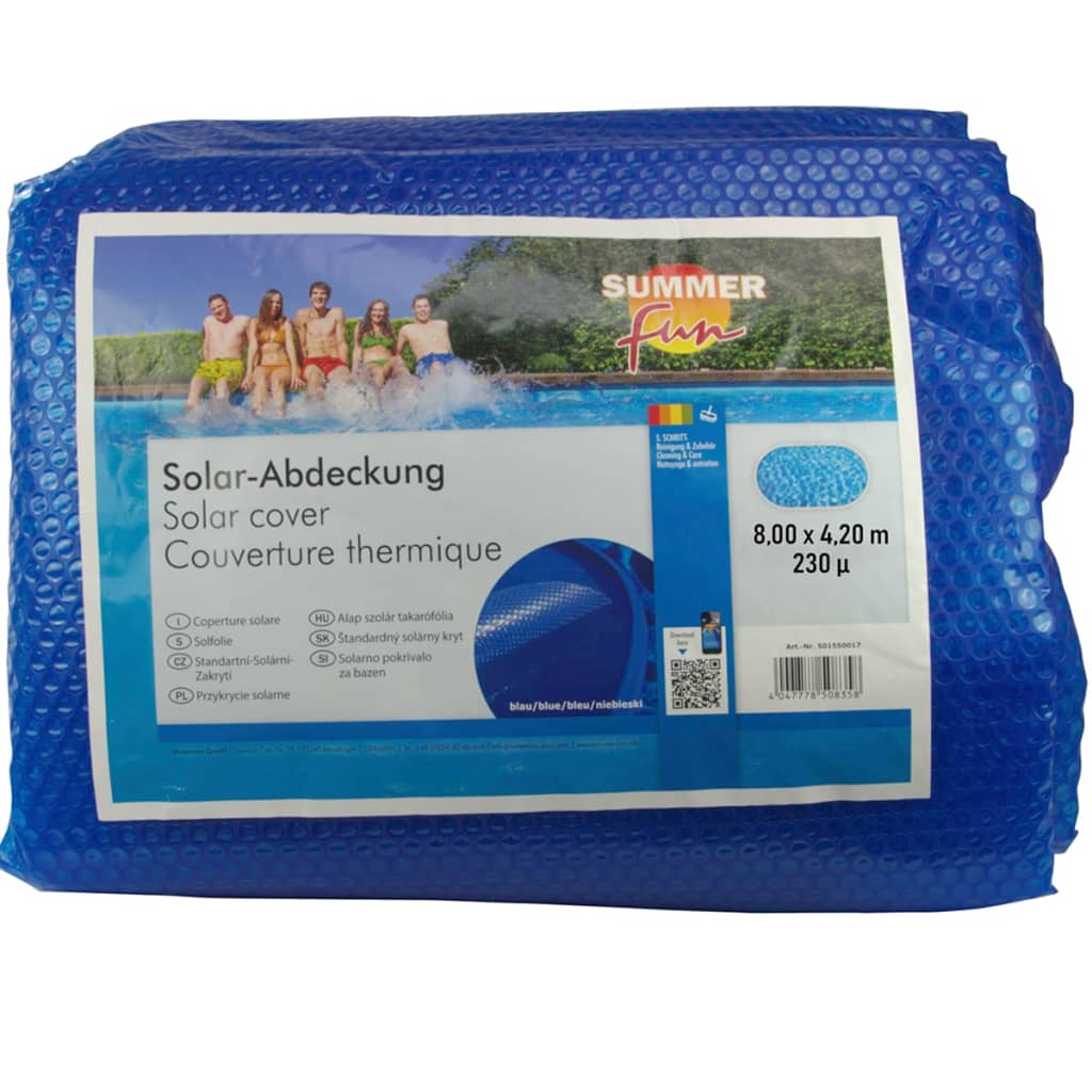 Summer Fun Couverture solaire de piscine d'été Ovale 800x420cm PE Bleu
