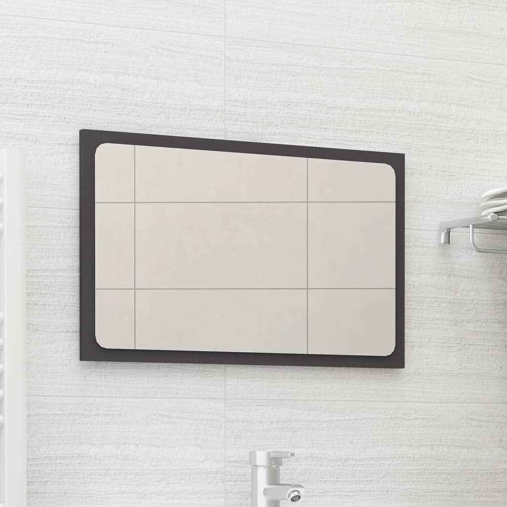 vidaXL Miroir de salle de bain Gris 60x1,5x37 cm Aggloméré